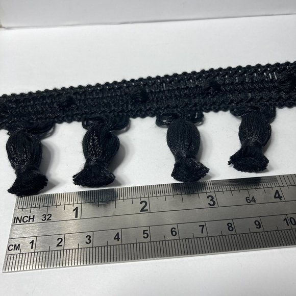 Black Tassel Fringe Trim 2 1/4" 6yds Sewing Ribbon Apparel Crafts Waverly - Picture 8 of 13
